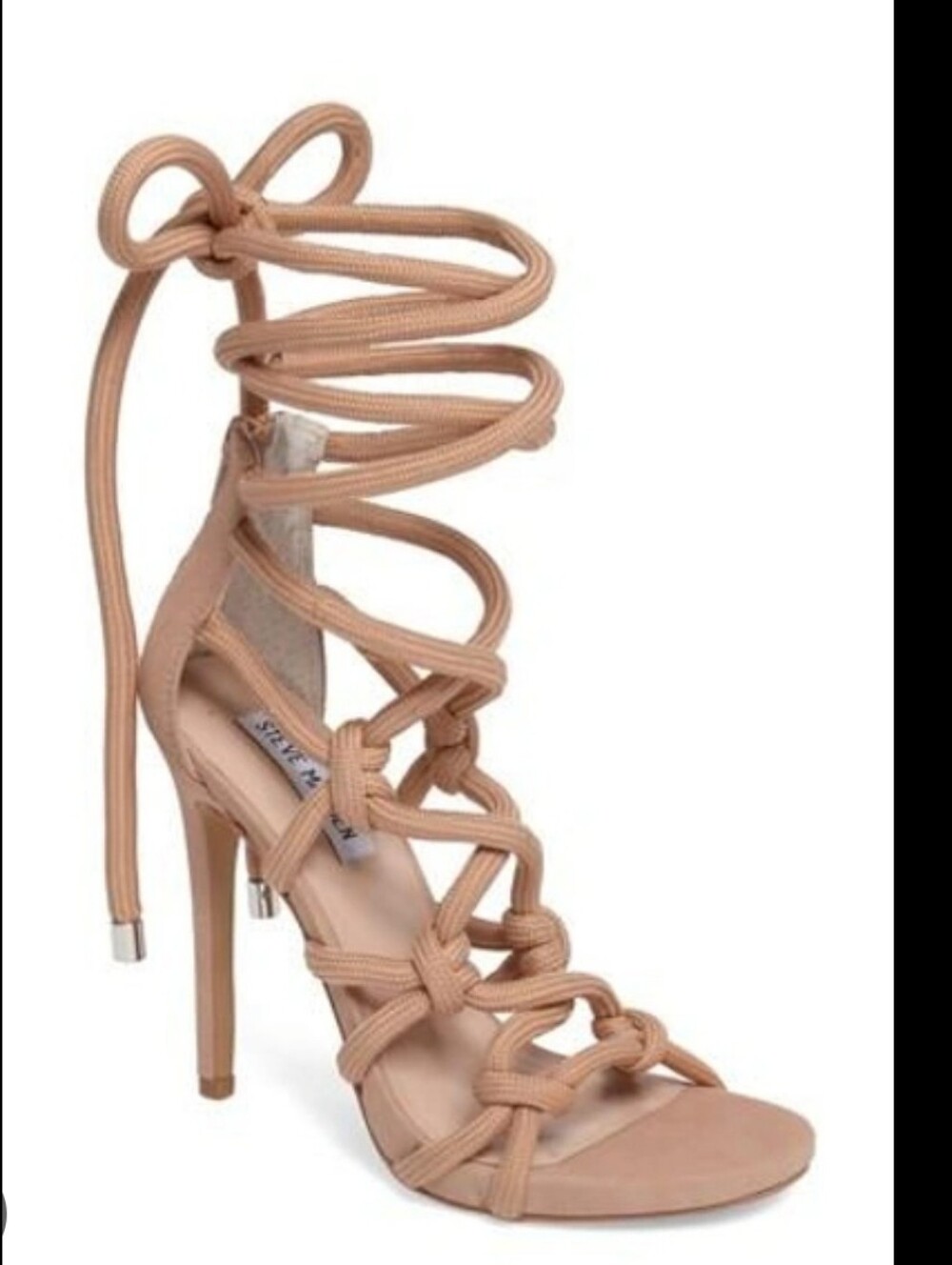 Steve Madden Blush Nude Beige Nubuck Strappy Heel